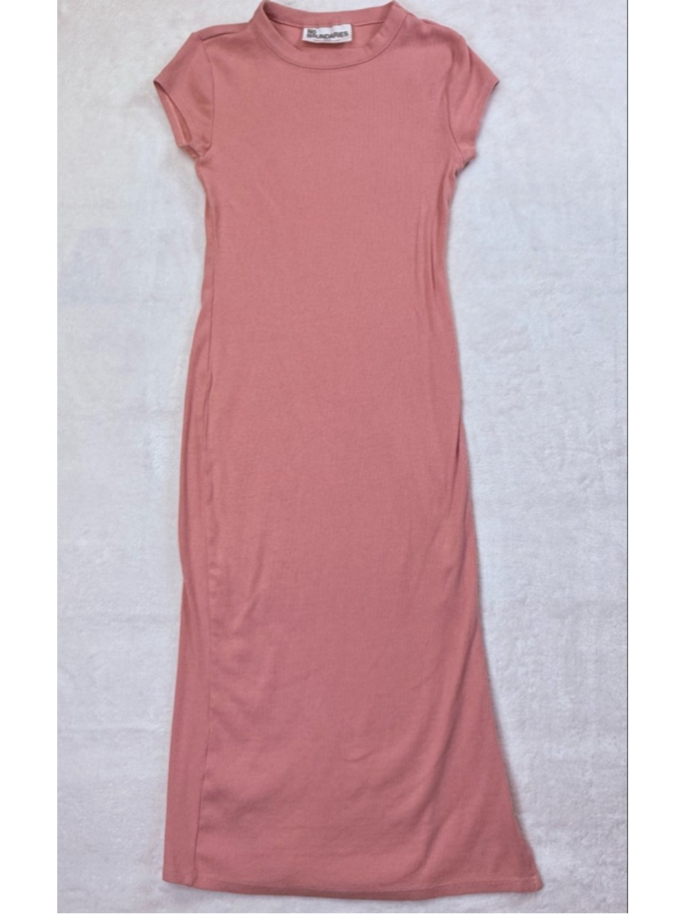 Women's No Boundaries Ribbed Maxi Dress Small Pink